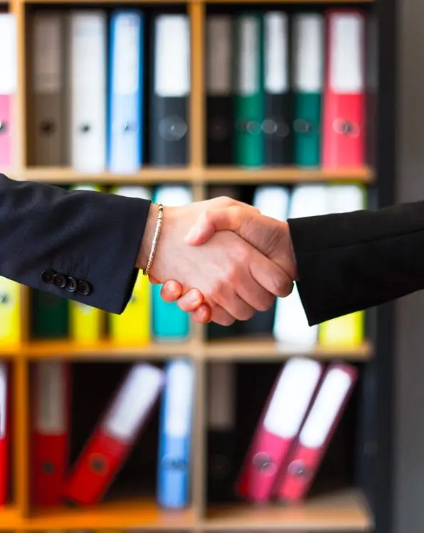 Business partners shaking hands